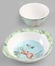 Servewell Jungle Theme Printed Bowl With Handle & Cone Bowl Set of 2 Light Blue - 390 & 320 ml