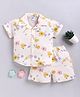 Clt.s Cotton Woven Half Sleeves Floral Printed Coordinating Shirt & Shorts Night Suit - Multi Colour