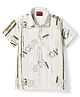 Radutu Cotton Woven Half Sleeves Text Printed Shirt - White