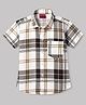 Radutu Cotton Woven Half Sleeves Checked Shirt - Tan & White