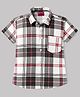 Radutu Cotton Woven Half Sleeves Checked Shirt -White & Maroon