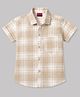 Radutu Cotton Woven Half Sleeves Shirt with Checks - Tan
