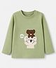Babyoye Cotton Interlock Full Sleeves T-Shirts Ecojiva Finish with Koala Print - Olive Green