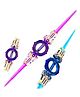 AKN TOYS Fire Spiral Double-Edged Light Sword Toy with LED Lights & Sound, Wrist-Activated Rotating Action Role Play Sword  -PACK OF 1 ( COLOR AND DESIGN MAY VARY)