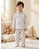 Rikidoos Cotton Woven Full Sleeve Shirt & Pyjama Night Suit With Dino Print - White
