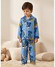 Rikidoos Cotton Woven Full Sleeve Shirt & Pyjama Night Suit With Animal Print -Light Blue