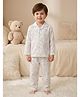 Rikidoos Cotton Woven Full Sleeve Shirt & Pyjama Night Suit With Animal Print -White