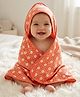 The Mom Store Cotton Coral Blossom Hooded Towel Blanket - Coral