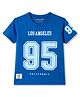 CUCUMBER Sinker Knit Half Sleeves Text Printed T-Shirt - Royal Blue