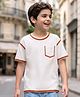 Arias Cotton Knit T-Shirt Half Sleeve Round Neck with Spray Print Effect White 3-4 Years