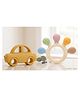 Kidcup Multi Texture Silicone Teether and Car Shape Teether (Combo) - Yellow