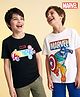 Honeyhap Marvel Single Jersey Knit Half Sleeves T-Shirt With Marvel Avengers Graphic Pack Of 2 - White & Black