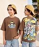Pine Kids Disney Single Jersey Knit Half Sleeves Front & Back Mickey Mouse Printed T-Shirt - Tan