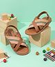 LIL PITAARA Striped Strap Detailed Buckle Closure Sandals - Brown