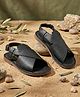 LIL PITAARA Solid Buckle Closure Sandals - Black