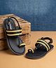 LIL PITAARA Braid Detailed  Buckle Closure Kolhapuri Sandals - Black