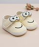 Baby Moo Face Applique Detailed Velcro Closure Anti Skid Booties - Yellow