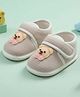 Baby Moo Teddy Bear Applique Detailed Velcro Closure Anti Skid Booties - Beige
