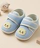 Baby Moo Cartoon Applique Detailed Velcro Closure Booties -  Blue