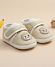 Baby Moo Cartoon Applique Detailed Velcro Closure Booties -  Beige