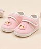 Baby Moo Cartoon Applique Detailed Velcro Closure Booties -  Pink