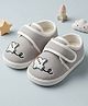 Baby Moo Aeroplane Applique Detailed Velcro Closure Booties - Grey