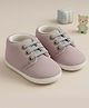 Baby Moo Lace Detailed Slip On Booties - Dusky Lavender