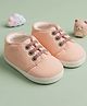 Baby Moo Lace Detailed Slip On Booties - Peach