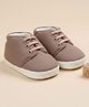 Baby Moo Lace Detailed Slip On Booties - Brown