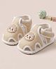 Baby Moo Lamb Applique Detailed Velcro Closure Anti Skid Booties - Beige