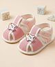Baby Moo Aeroplane Applique Detailed Velcro Closure Anti Skid Booties - Pink
