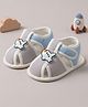 Baby Moo Aeroplane Applique Detailed Velcro Closure Anti Skid Booties - Grey