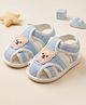 Baby Moo Bear Applique Detailed Velcro Closure Sandals -  Blue