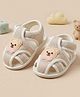 Baby Moo Bear Applique Detailed Velcro Closure Sandals - Beige