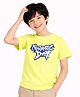 PURPLE UNITED KIDS Single Jersey Woven Half Sleeves Fantastic Day Text Printed Tee - Yellow
