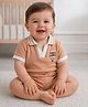 PURPLE UNITED KIDS Waffle Knit Hot Air Balloon Embroidered Tee & Shorts Set - Beige