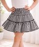 PURPLE UNITED KIDS Cotton Woven Gingham Checked Tiered Skirt - Black