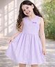 PURPLE UNITED KIDS Seer Sucker Woven Sleeveless Brand Name Embroidered Striped Dress - Lavender