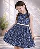 PURPLE UNITED KIDS Woven Half Sleeves Floral Printed Dress - Navy Blue