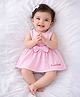 PURPLE UNITED KIDS Seer Sucker Woven Sleeveless Bow Applique Detailed Striped Dress - Pink