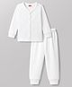 Babyhug Knit Full Sleeves Front Open Solid Colour Thermal Inner Wear Set - Off White