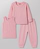 Babyhug Full Sleeves Pullover Solid Dyed Thermal Inner Wear Set with Vest - White