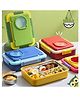 Sanjary Colorful Kids Bento Lunch Box with Compartments Leakproof Food Container Stainless Steel Tray Portable School Meal Storage Box Durable Design color design may vary
