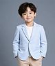 Spool Junior Cotton Knit Full Sleeves Solid Blazer With Tee - Sky Blue