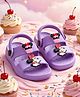 Yellow Bee Disney Mickey & Friends Featuring Minnie Mouse & Cup Cake Applique Detailed Slingback Clogs - Purple