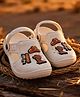 Yellow Bee Cowboy Theme  Applique Detailed Slingback  Clogs - White