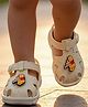 Yellow Bee Disney Featuring Winnie The Pooh Applique Detailed Button Closure Sandals - Beige