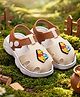 Yellow Bee Disney Featuring Winnie The Pooh Applique Detailed Button Closure Sandals - Beige