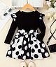 Bolly Lounge Cotton Blend Woven Full Sleeves Polka Dots Printed Dress - Black