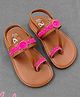The Madras Trunk Colour Blocked Braid Detailed Slingback Kolhapuri Sandals - Tan & Pink